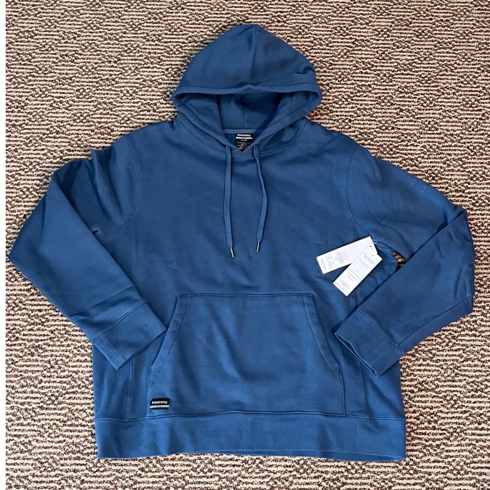 Saucony Recovery Hoody XL Blue Teal Fleece Kangaroo Pocket SAUB00047-TLFF